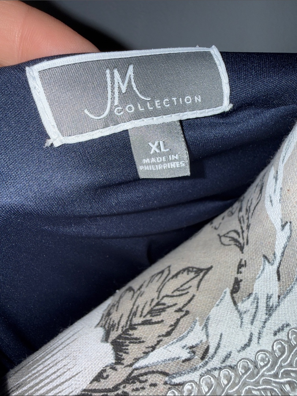 JM Collection Navy, Pink & White Chevron Maxi Dress - Picture 4 of 4